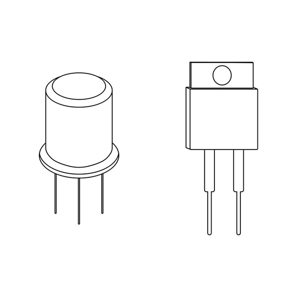 Transistor esbozar iconos. Ilustración vectorial
 - Vector, Imagen
