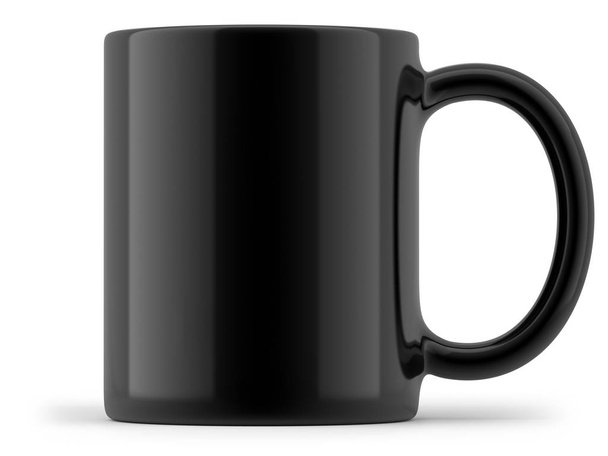 分離された黒のマグカップ - 写真・画像