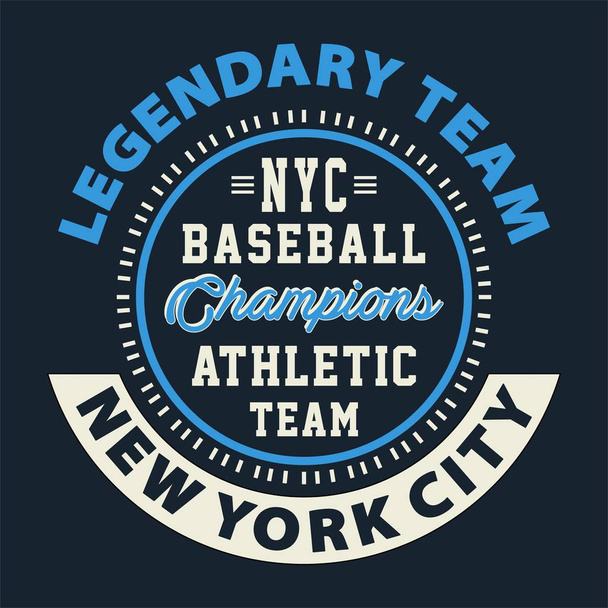 グラフィック デザイン伝説チーム ニューヨーク野球 - ベクター画像