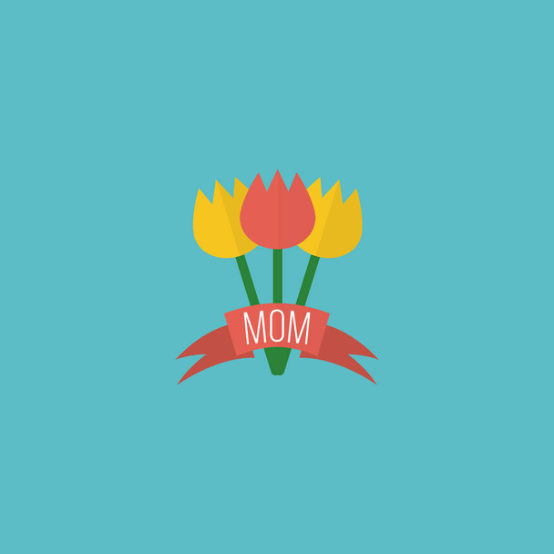 Flat Icon Flower Element. Vector Illustration Of Flat Icon Tulips Isolated On Clean Background. Can Be Used As Bouquet, Flower And Tulips Symbols. - Вектор, зображення
