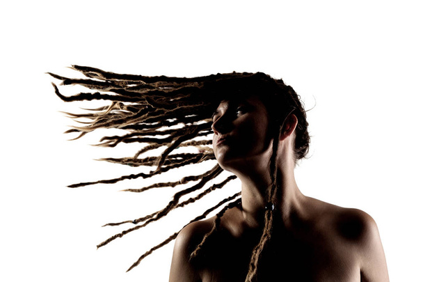 girl with dreadlocks in the air - Foto, Imagen