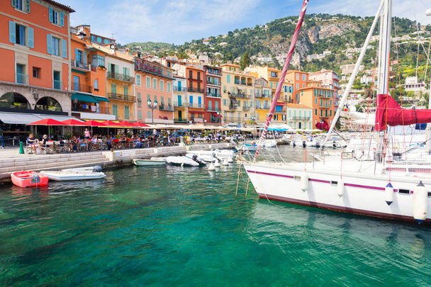 view on harbor in luxury resort Villefranche-sur-Mer on french riviera, France, Cote d'Azur - Photo, Image