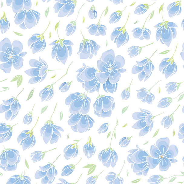 Seamless background pattern - blue Sakura blossom - Вектор, зображення