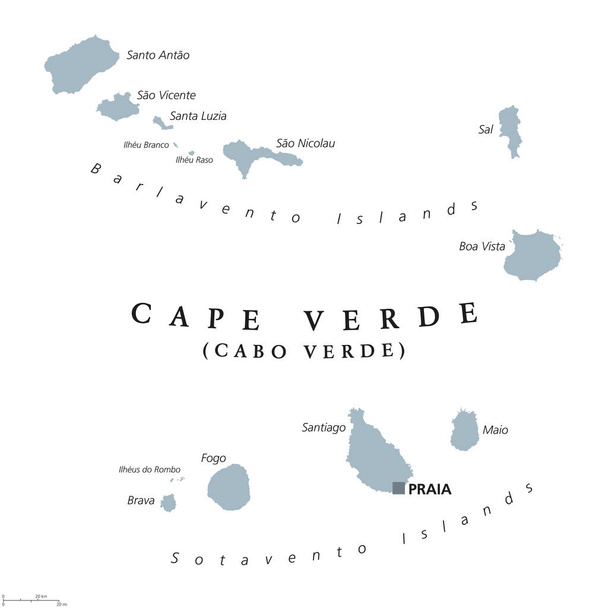 Mapa Político de Cabo Verde
 - Vector, Imagen