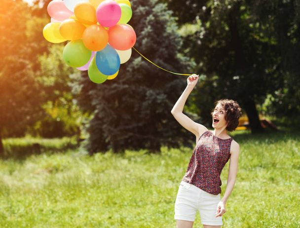 girl with balloons - Photo, Image