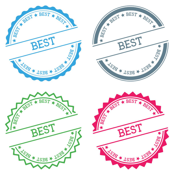 Best badge isolated on white background Flat style round label with text Circular emblem vector - Vektor, Bild