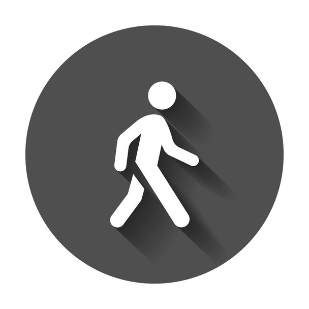 Прогулянкова людина векторна піктограма. Люди ілюструють знак ходьби на чорному
  - Вектор, зображення