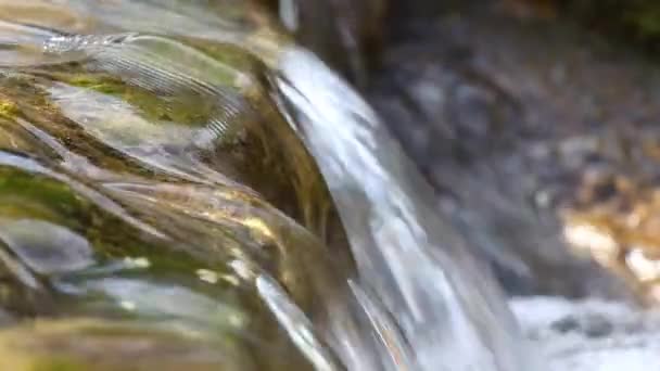 kleiner Wasserfall und klares Wasser - Filmmaterial, Video