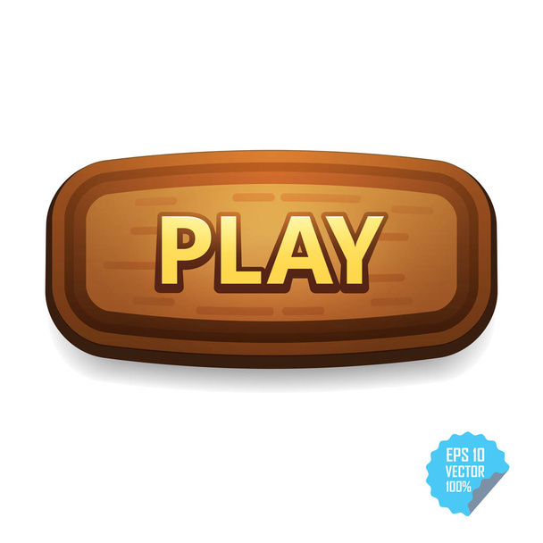 Colorful button with Play tittle. Bright vector button for web and mobile. - Вектор,изображение