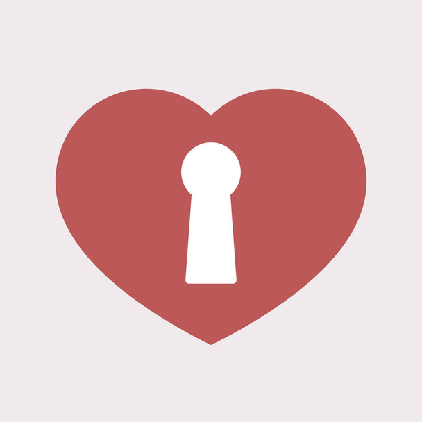 Coração isolado com um buraco de chave
 - Vetor, Imagem