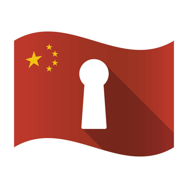 Na białym tle flaga Chin z otwór klucza - Wektor, obraz