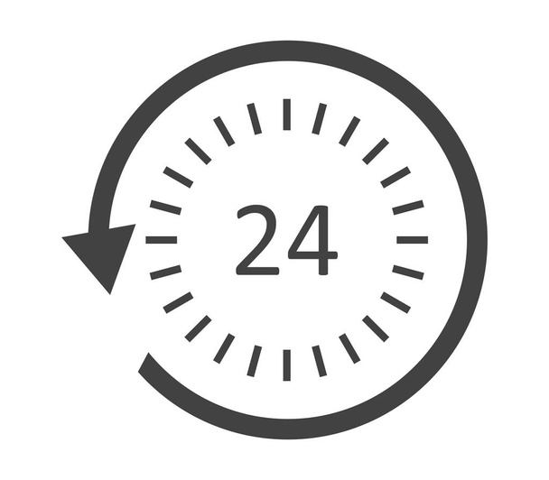 24 hour service icon illustrated on white background - Vector, Image