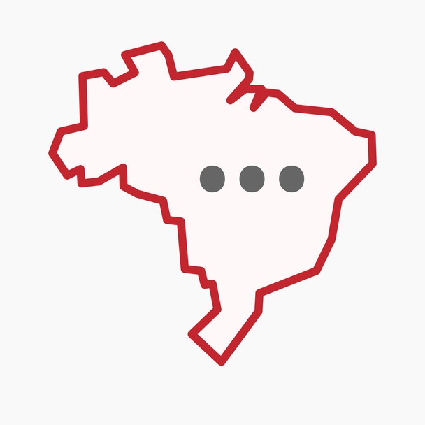 Ізольована Бразилії карту зі знака Ортогональна три крапки - Вектор, зображення