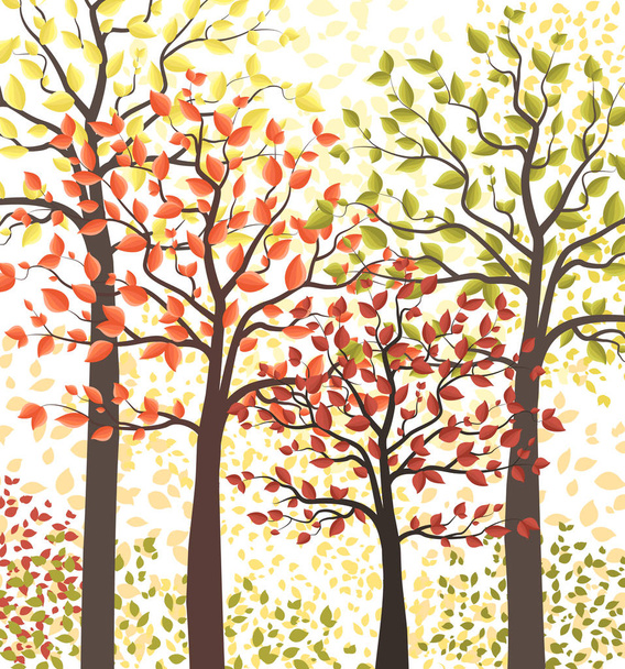Podzimní les vícebarevné - Vektor, obrázek