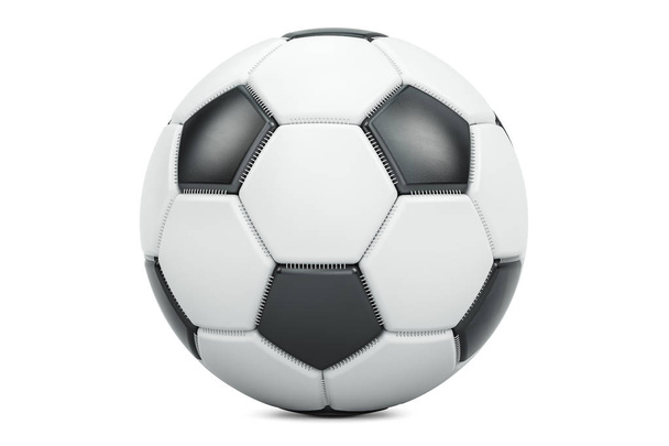 Futbol topu closeup, 3d render - Fotoğraf, Görsel