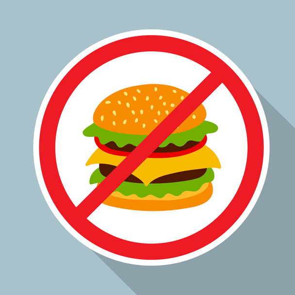 No hamburger allowed sign. - Vector, Imagen