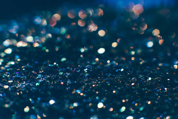 Abstract shining glitters blue holiday background - Foto, Imagen