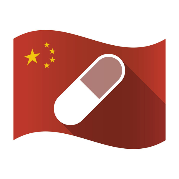 Изолированный флаг Китая с таблеткой
 - Вектор,изображение