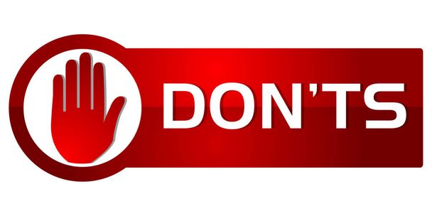 Donts Red Button Style - Vector, Image