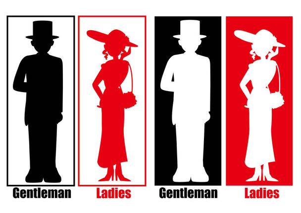 紳士および女性ピクトグラム トイレ  - ベクター画像