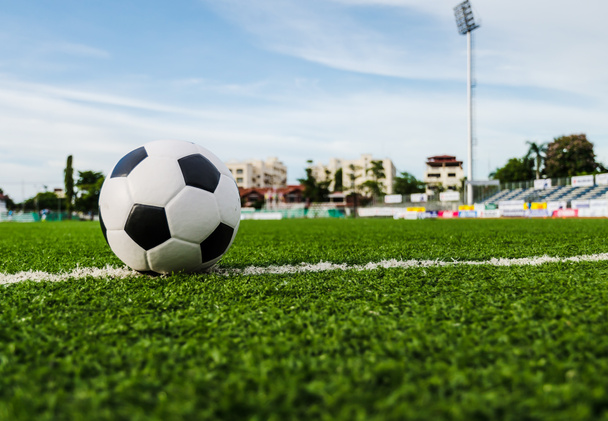 Футбол на зеленой траве футбольного поля
. - Фото, изображение