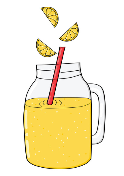 Hand drawn jar with lemonade - Vektor, kép