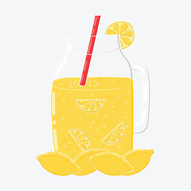 Hand drawn jar with lemonade - Vector, Image