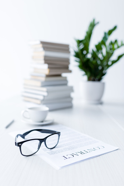 eyeglasses and business documents - Photo, Image