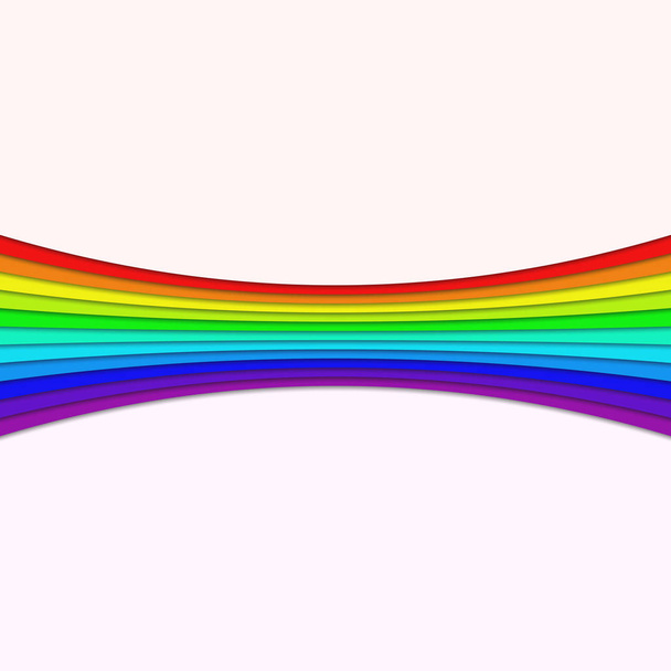 Regenbogenfarbe gebogene Streifen - Vektorseitentrenner Designelement - Vektor, Bild