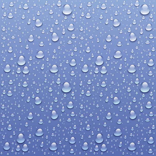 Vector σταγόνες του νερού στο ποτήρι. σταγόνες βροχής στο σαφές παράθυρο - Διάνυσμα, εικόνα