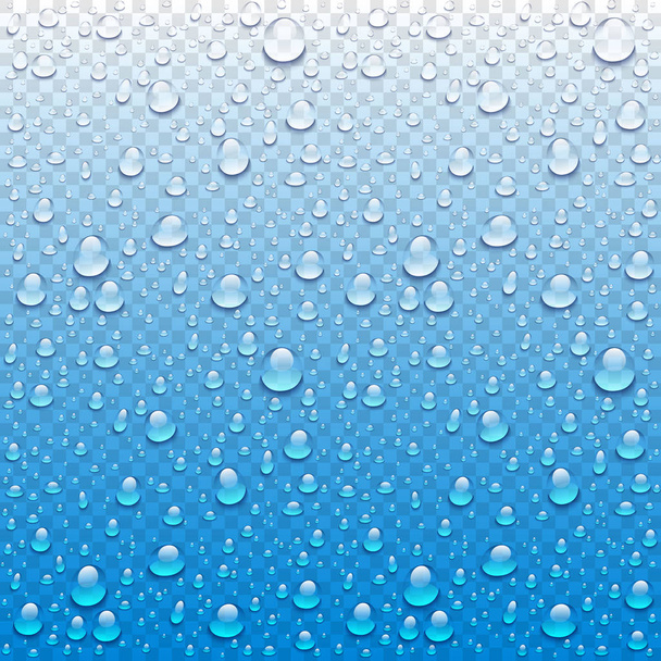 Vector Photo Realistic Image Of Raindrops Or Vapor Trough Window Glass - Vector, Image