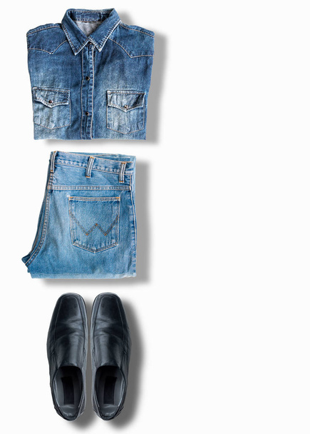 Collage aus Jeans-Männerkleidung - Foto, Bild