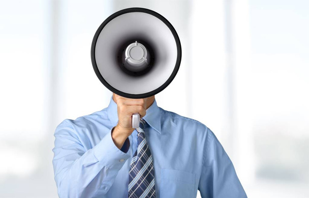 business man with megaphone - Foto, immagini