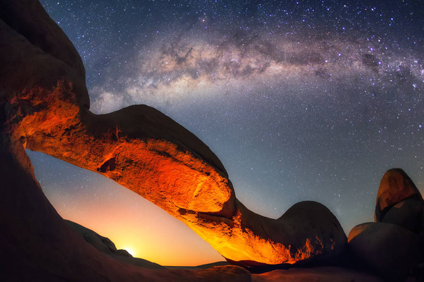 Moonrise at the Spitzkoppe arch - Photo, Image