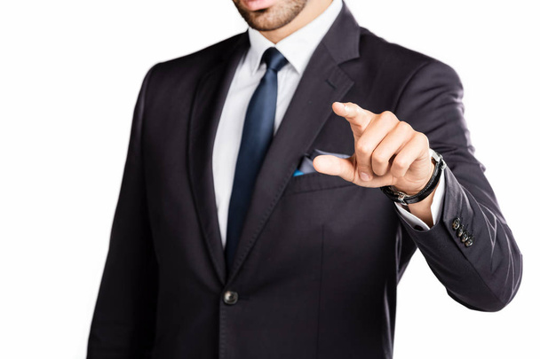 Businessman pointing with finger - Foto, Imagen