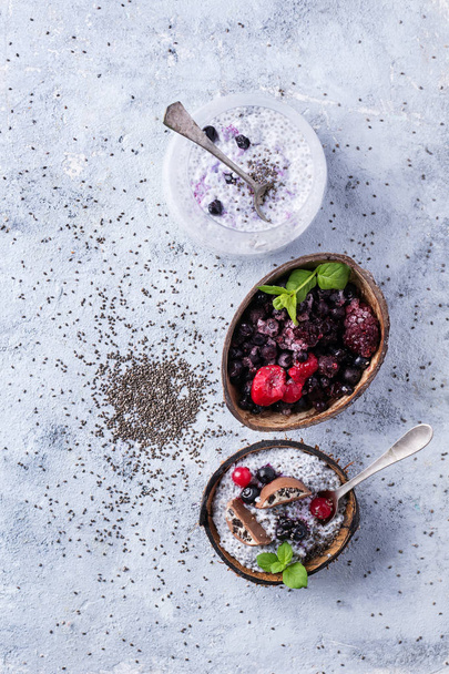 Chia pudding with frozen berries - Fotó, kép