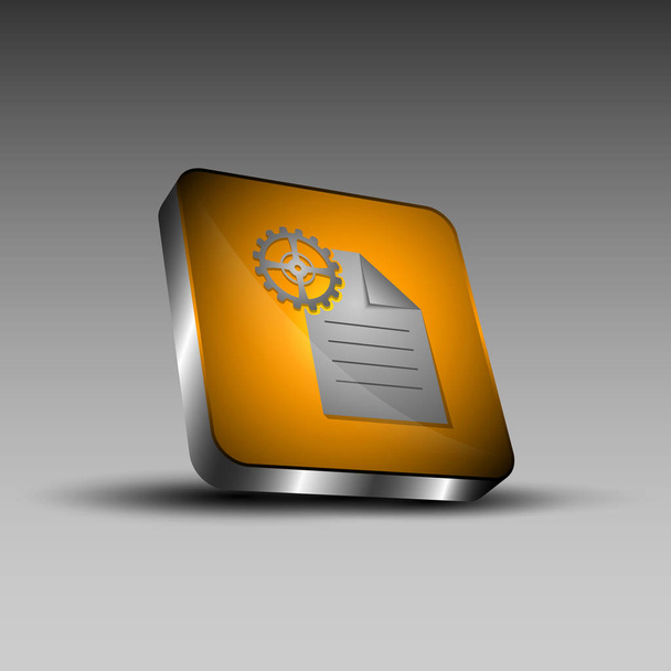 Document and gear icon - Vector, imagen