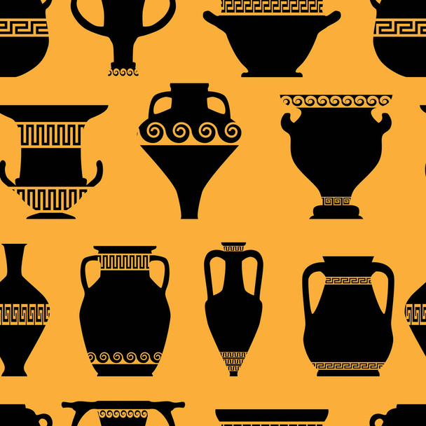 seamless pattern with ntique ceramics - Vector, imagen