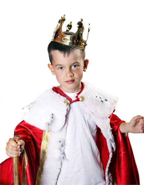 Boy in costume of the king - Foto, afbeelding