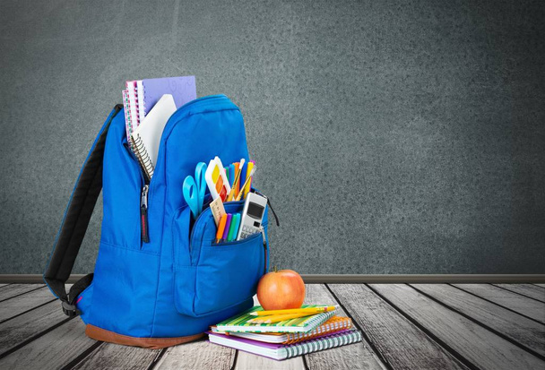 Sırt çantası içinde okul Kırtasiye - Fotoğraf, Görsel