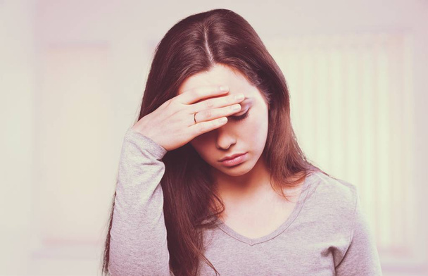 young woman with headache  - Foto, Imagem
