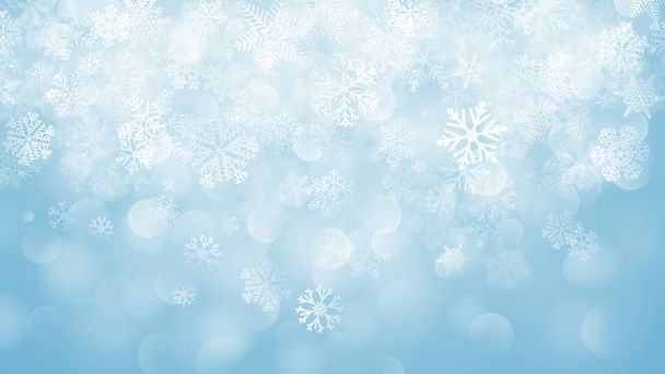 Joulun tausta lumihiutaleet bokeh vaikutus
 - Vektori, kuva