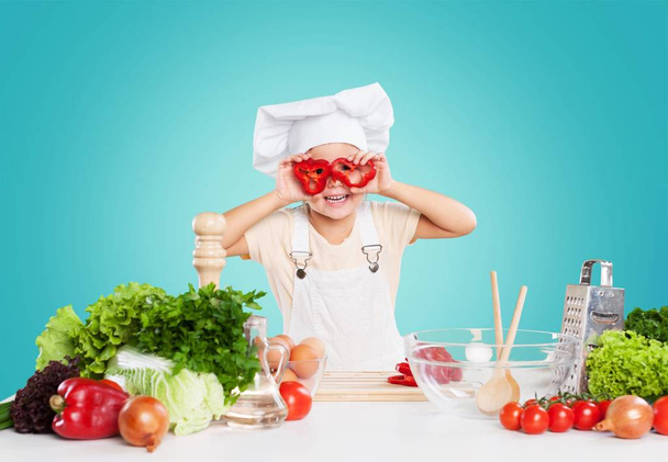 little girl preparing healthy food - Zdjęcie, obraz