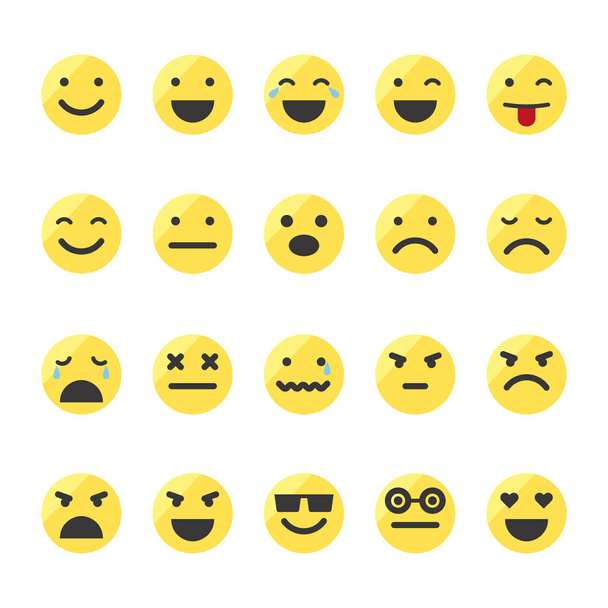 Σετ από emojis σε απομονωμένες άσπρο φόντο. - Διάνυσμα, εικόνα