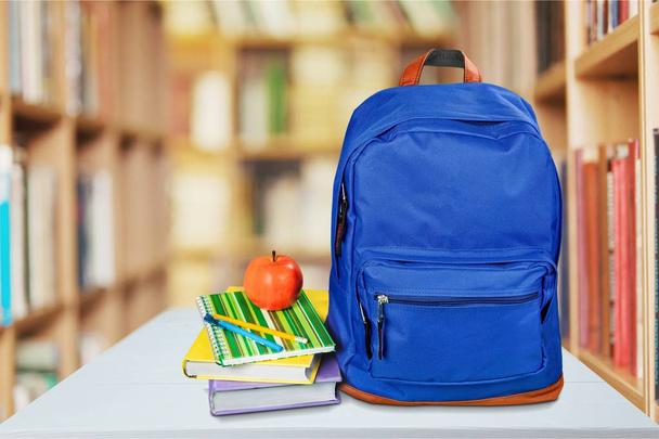 School stationery in backpack - Foto, Bild