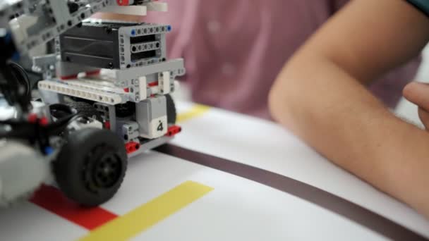 Scaled up shot of self driving robotic devices - Filmagem, Vídeo