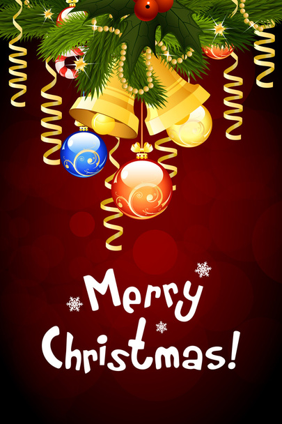 Merry Christmas Greeting Card - Vector, Image