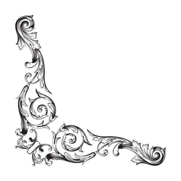 Винтажный элемент орнамента барокко
 - Вектор,изображение