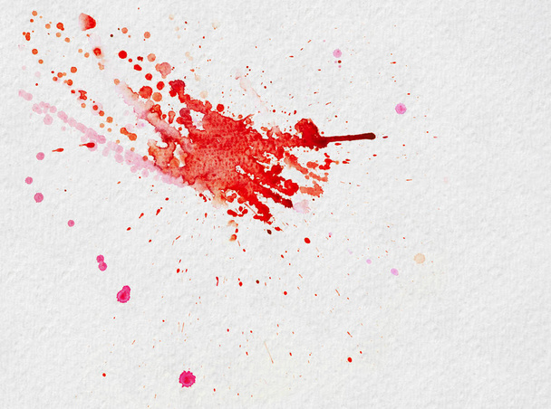 Летняя иллюстрация красивого красного акварельного всплеска
 - Фото, изображение
