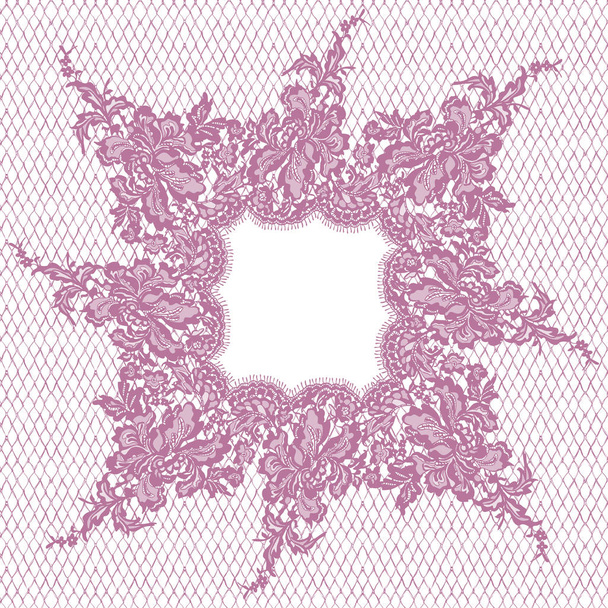 Vector Pink Lace Frame - Vector, Image